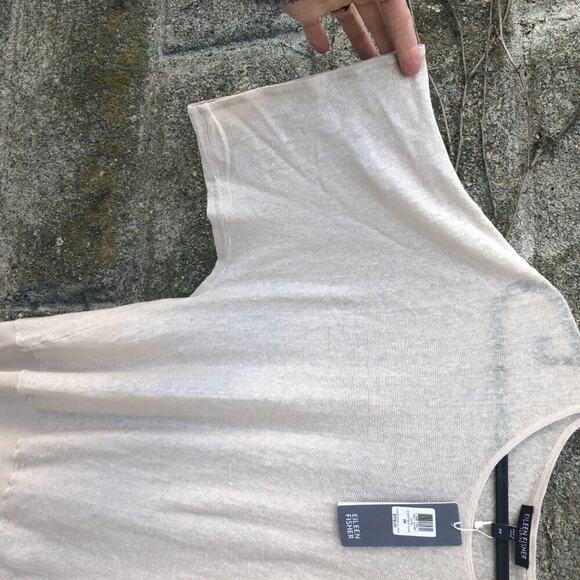 Eileen Fisher Scoop Neck Fine Linen Knit Petite NWT - Picture 6 of 9